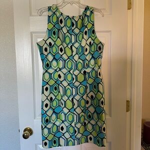 AGB Blue and Green Patterned Dress